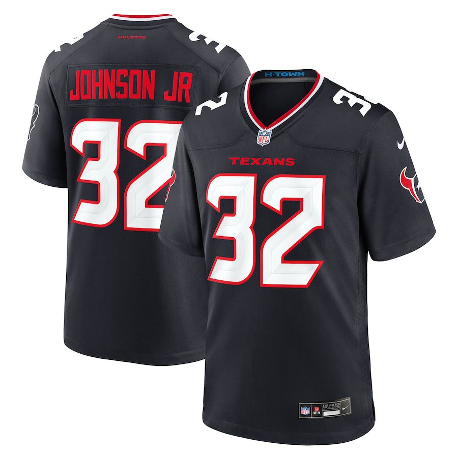Men Houston Texans #32 Lonnie Johnson Jr. Nike Navy Team Game NFL Jersey->->NFL Jersey